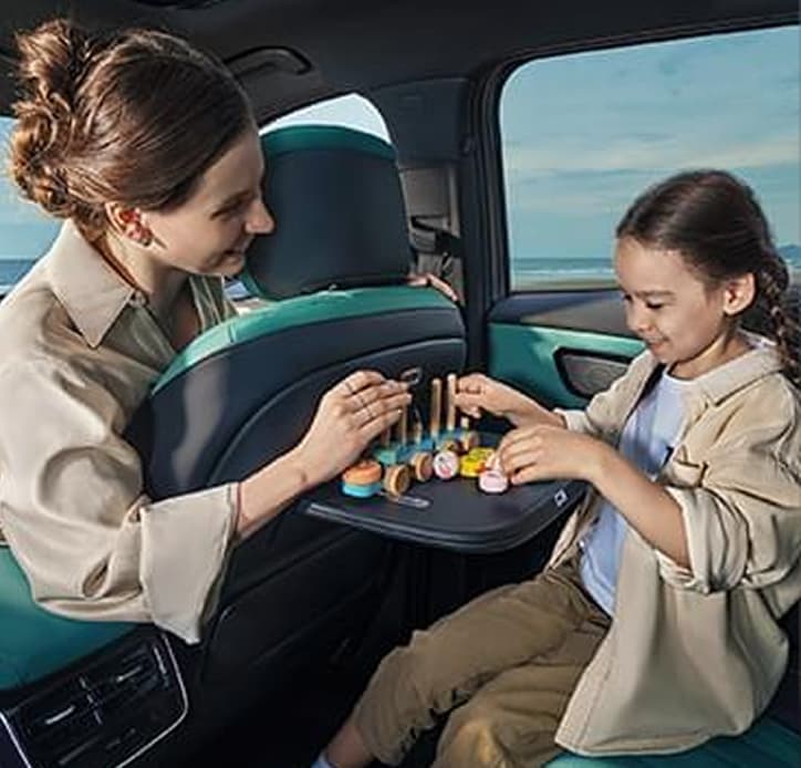 Passenger and child using the LEPAS L8 rear-seat tray